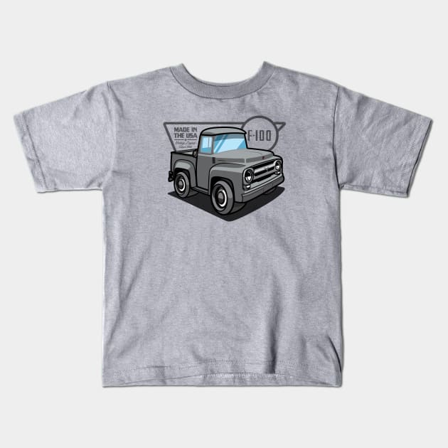 Platinum Gray F100 - 1956 Kids T-Shirt by jepegdesign